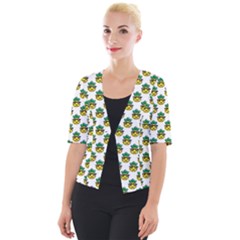 Holiday Pineapple Cropped Button Cardigan by Sparkle