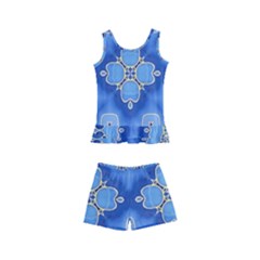 Ornate Blue Kids  Boyleg Swimsuit by Dazzleway