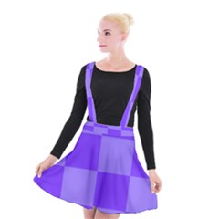 Purple Gingham Check Squares Pattern Suspender Skater Skirt by yoursparklingshop