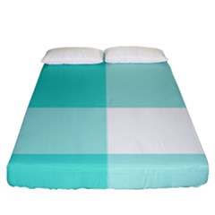 Turquoise And White Buffalo Check Fitted Sheet (king Size) by yoursparklingshop