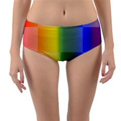 Lgbt Rainbow Buffalo Check Lgbtq Pride Squares Pattern Reversible Mid-waist Bikini Bottoms by yoursparklingshop