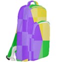 Purple Yellow Green Check Squares Pattern Mardi Gras Double Compartment Backpack View2