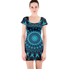 Digital Handdraw Floral Short Sleeve Bodycon Dress by Sparkle