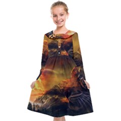 Tiger King In A Fantastic Landscape From Fonebook Kids  Midi Sailor Dress by 2853937