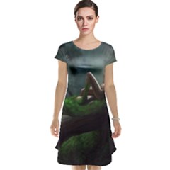 Wooden Child Resting On A Tree From Fonebook Cap Sleeve Nightdress by 2853937