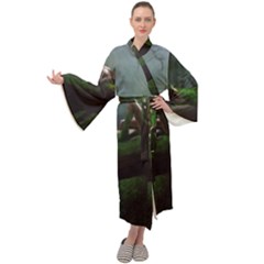 Wooden Child Resting On A Tree From Fonebook Maxi Velour Kimono by 2853937