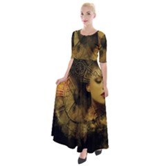 Surreal Steampunk Queen From Fonebook Half Sleeves Maxi Dress by 2853937