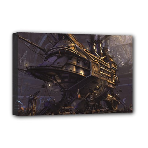 Steampunk Ship Deluxe Canvas 18  X 12  (stretched) by 2853937