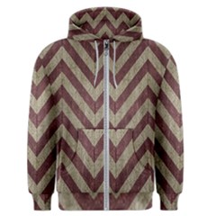 Vintage Grunge Geometric Chevron Pattern Men s Zipper Hoodie by dflcprintsclothing