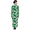 Tropical Leaf Pattern Turtleneck Maxi Dress View2