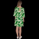 Tropical Leaf Pattern Velour Kimono Dress View4