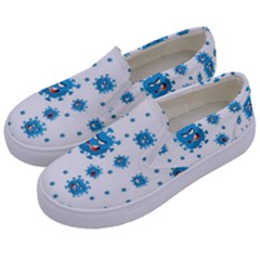 Illustrations Virus Corona Covid Infection Kids  Canvas Slip Ons by Dutashop