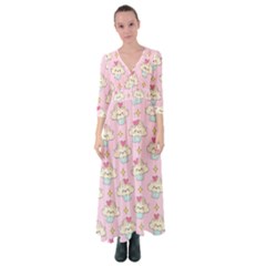 Kawaii Cupcake  Button Up Maxi Dress by lisamaisak