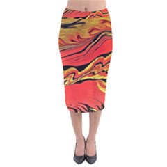 Warrior Spirit Velvet Midi Pencil Skirt by BrenZenCreations