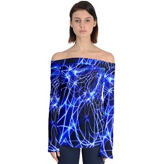 Lines Flash Light Mystical Fantasy Off Shoulder Long Sleeve Top by Dutashop