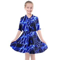 Lines Flash Light Mystical Fantasy Kids  All Frills Chiffon Dress by Dutashop