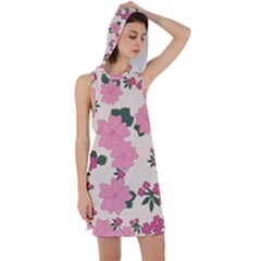 Floral Vintage Flowers Racer Back Hoodie Dress by Dutashop