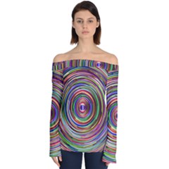 Vectors Background Off Shoulder Long Sleeve Top by Dutashop