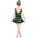Green Light Painting Zig-zag Kids  Skater Dress Swimsuit View2