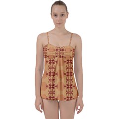 Background Wallpaper Brown Babydoll Tankini Set by Dutashop