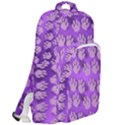 Pattern Texture Feet Dog Purple Double Compartment Backpack View2