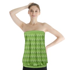 Green Pattern Ornate Background Strapless Top by Dutashop