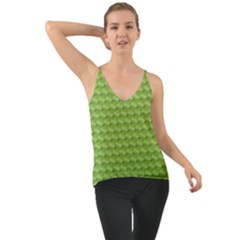 Green Pattern Ornate Background Chiffon Cami by Dutashop