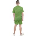 Green Pattern Ornate Background Men s Mesh Tee and Shorts Set View2