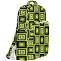 Green Pattern Square Squares Double Compartment Backpack View2