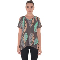 Leaf Brown Cut Out Side Drop Tee by Dutashop