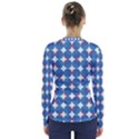 Geometric Dots Pattern V-Neck Long Sleeve Top View2