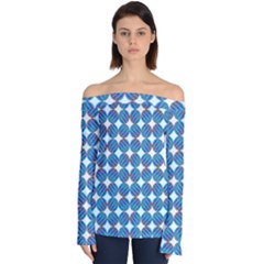 Geometric Dots Pattern Off Shoulder Long Sleeve Top by Dutashop