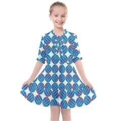 Geometric Dots Pattern Kids  All Frills Chiffon Dress by Dutashop