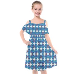 Geometric Dots Pattern Kids  Cut Out Shoulders Chiffon Dress by Dutashop