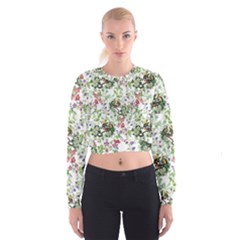 Green Flora Cropped Sweatshirt by goljakoff