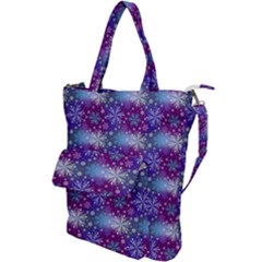 Snow Blue Purple Tulip Shoulder Tote Bag by Dutashop