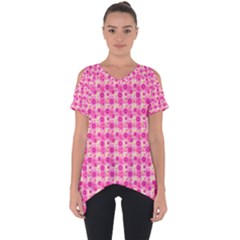 Heart Pink Cut Out Side Drop Tee by Dutashop