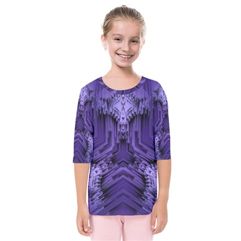 Mandala Neon Kids  Quarter Sleeve Raglan Tee by Dutashop