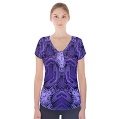 Mandala Neon Short Sleeve Front Detail Top by Dutashop