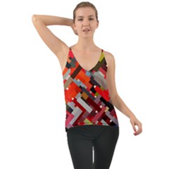 Maze Abstract Texture Rainbow Chiffon Cami by Dutashop