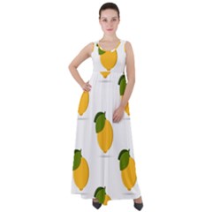 Lemon Fruit Empire Waist Velour Maxi Dress by Dutashop