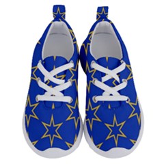 Star Pattern Blue Gold Running Shoes by Dutashop