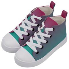 Teal Sangria Kids  Mid-top Canvas Sneakers by SpangleCustomWear