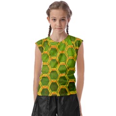 Hexagon Windows Kids  Raglan Cap Sleeve Tee by essentialimage365