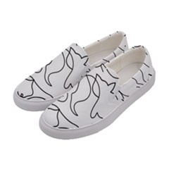 Cats Line Art  Women s Canvas Slip Ons by Sobalvarro