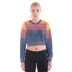 Flat Autumn Zigzag Palette Cropped Sweatshirt by goljakoff