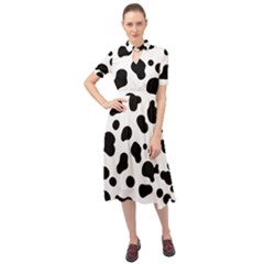 Spots Keyhole Neckline Chiffon Dress by Sobalvarro