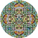 Sugar Skulls Pattern Wooden Puzzle Round View1