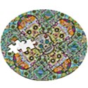 Sugar Skulls Pattern Wooden Puzzle Round View3