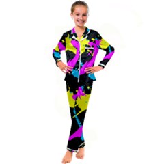 Splatter Splatter Kid s Satin Long Sleeve Pajamas Set by ExtraAwesomeSauce